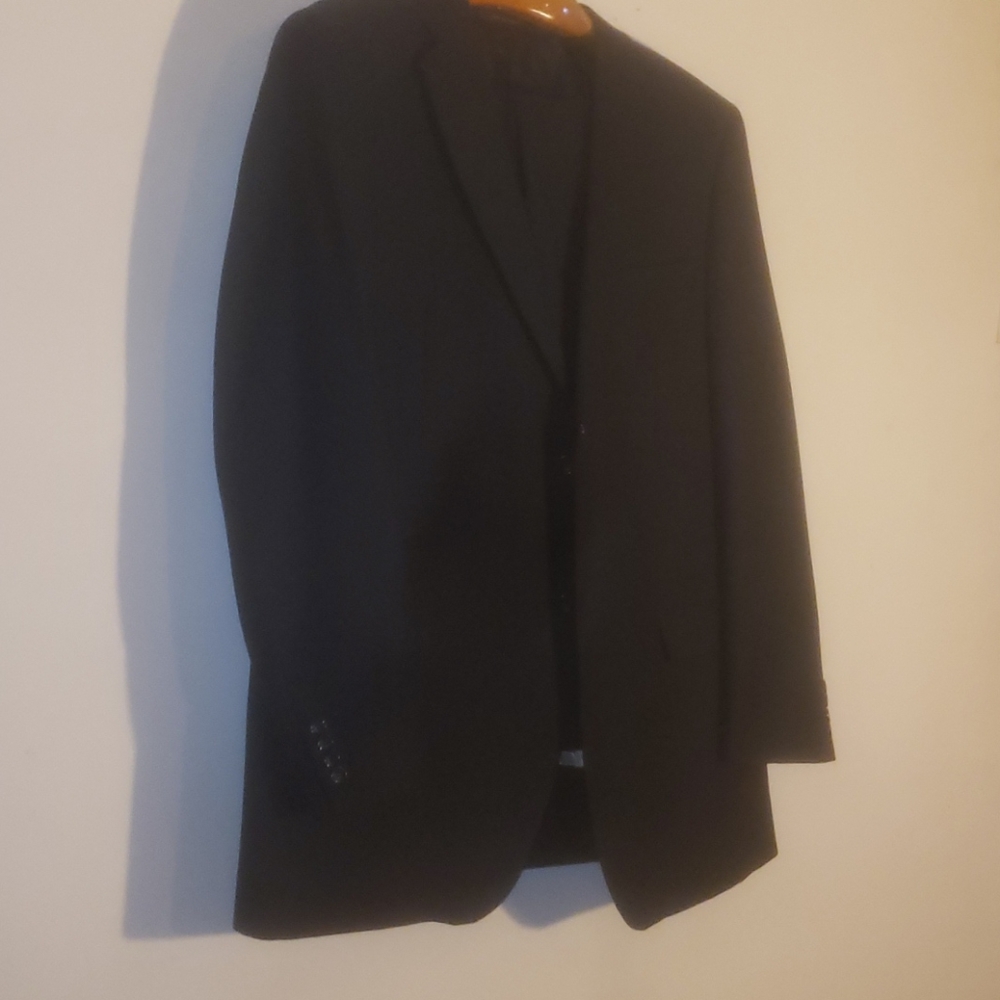 Mena suit pants and coat navy blue black stripes